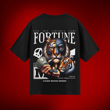Fortune Lion Black Oversized T-shirt