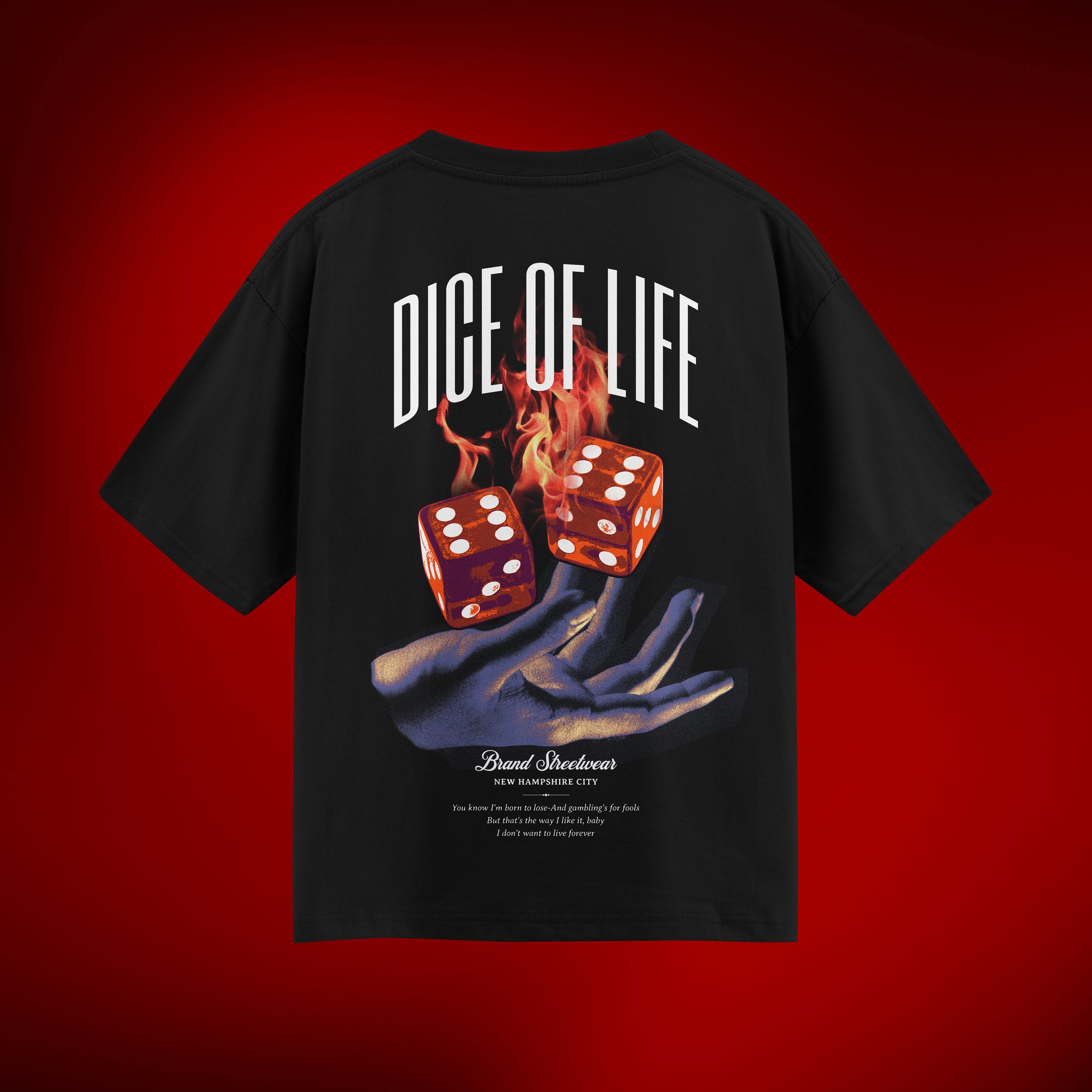 Dice Of Life Black Oversized T-shirt